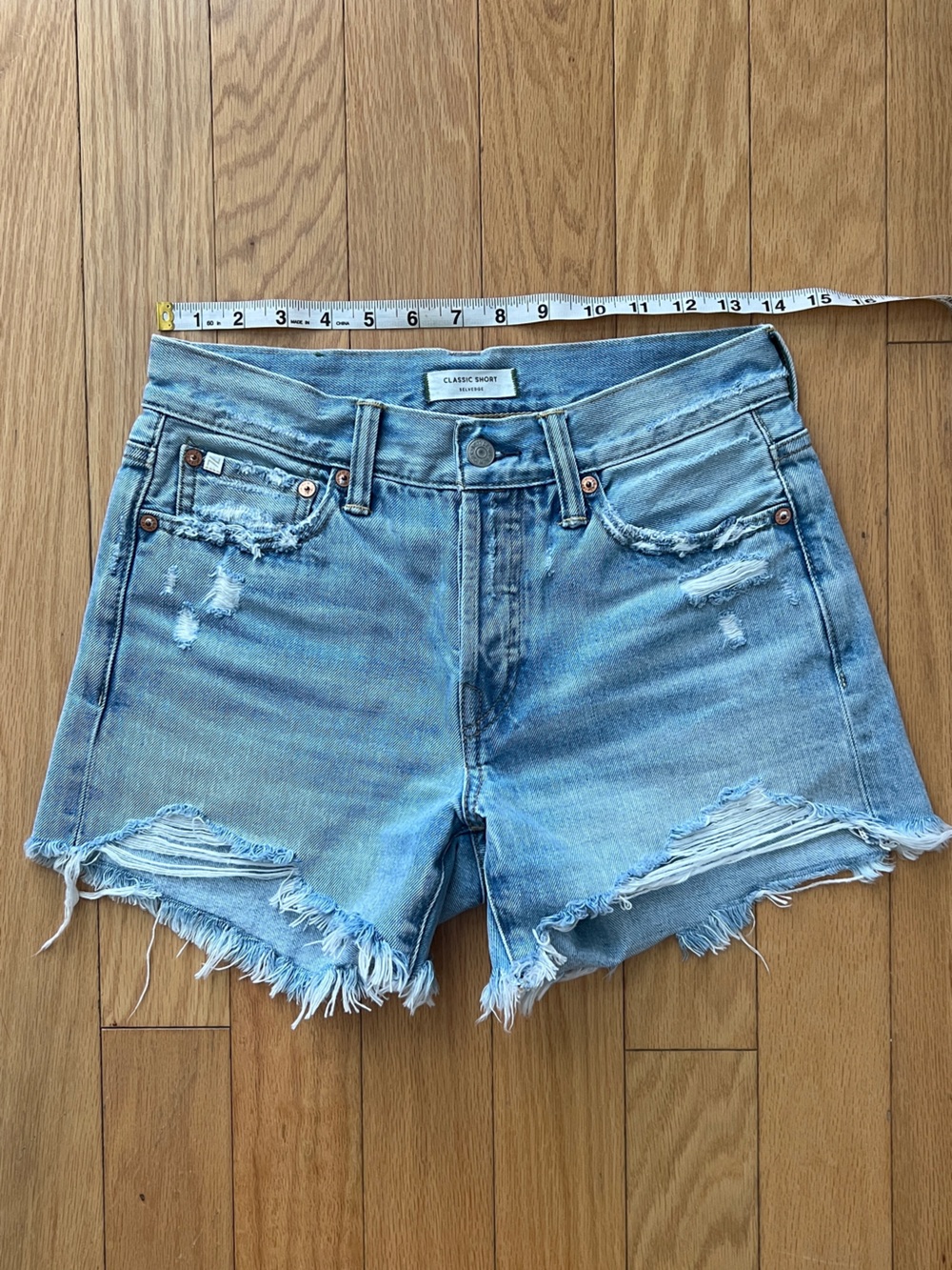 AE77 American Eagle Outfitters Light Blue Distressed Denim Shorts